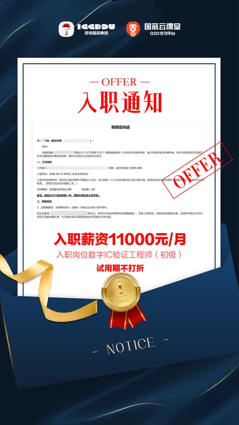 曹同学 FPGA 培训 Offer 喜报